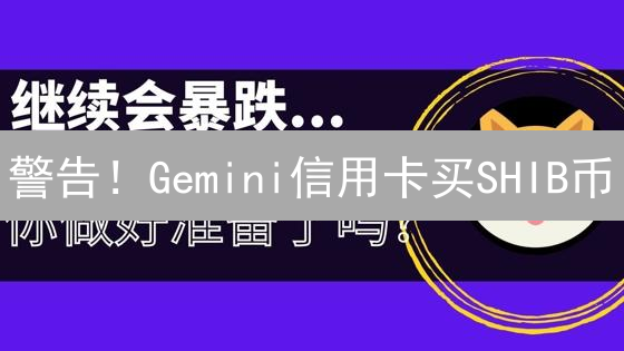 警告！Gemini信用卡买SHIB币？5大风险必看！