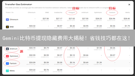 Gemini比特币提现隐藏费用大揭秘！省钱技巧都在这！